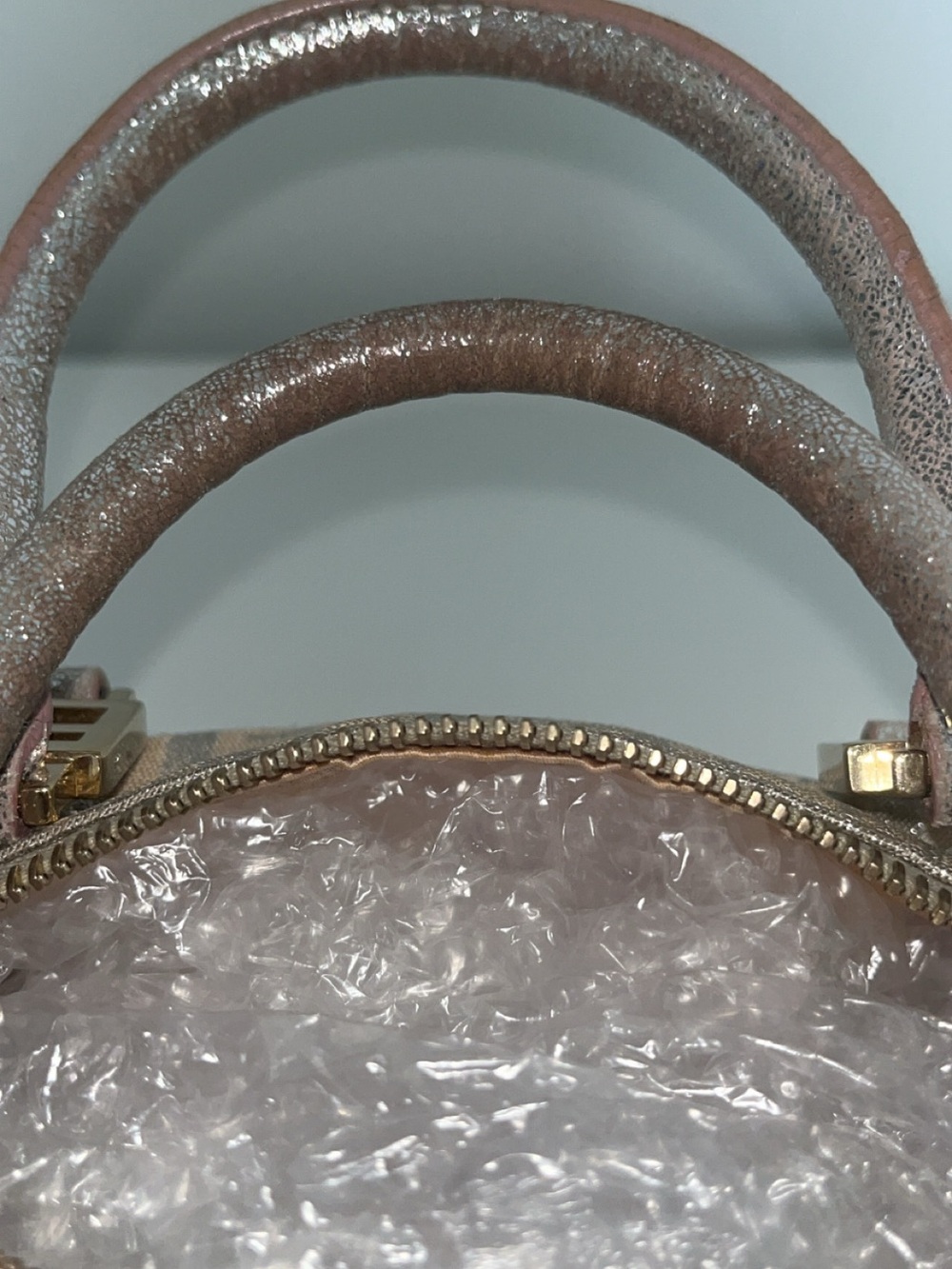 Fendi Small Boston Metallic Monogram Handbag - Picture 8 of 8